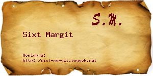 Sixt Margit névjegykártya